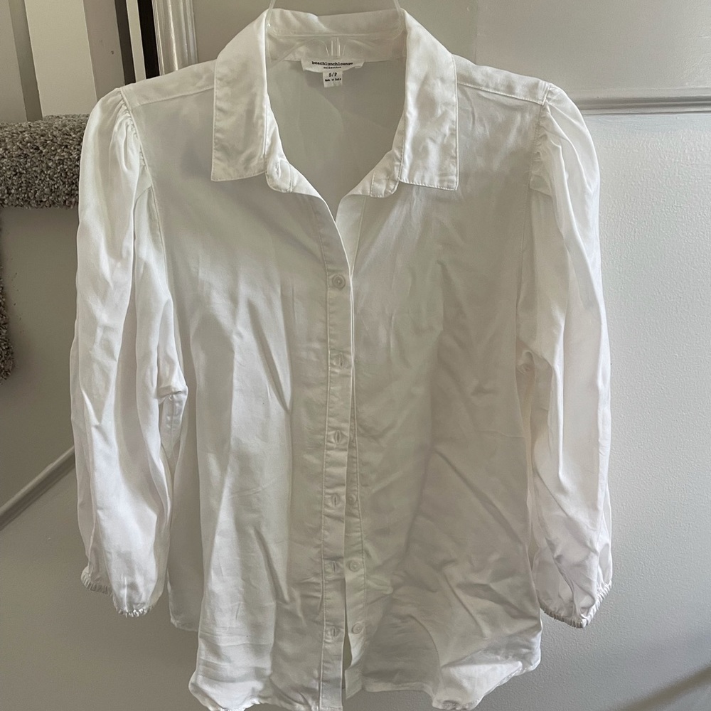 Beach Lunch Lounge white button down top